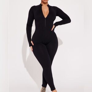 Fashion Nova Black Long Sleeve Jumpsuit